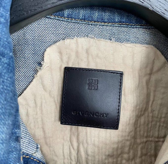 Givenchy Jacket in Destroyed Denim and Moleskin – billionairemart