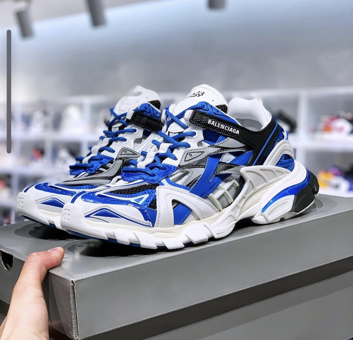 Balenciaga Men’s Track 2.0 in Blue grey and white sneaker – billionairemart