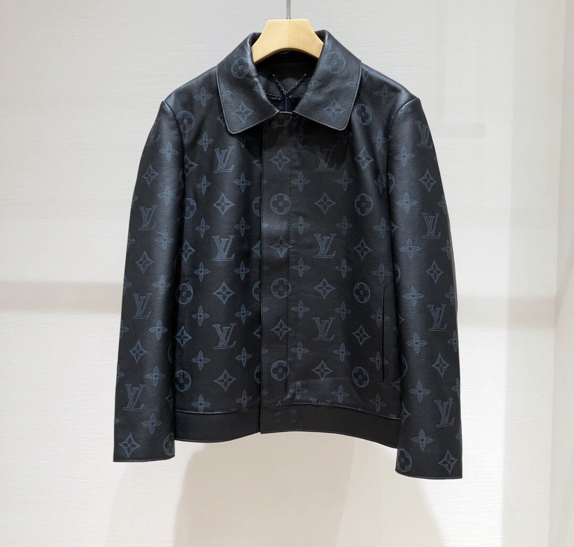 Louis Vuitton Shadow Monogram Embossed Leather Blouson Jacket ...