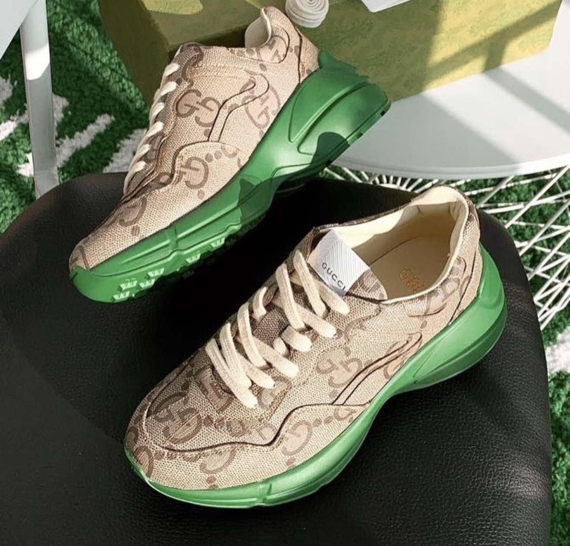 Gucci 100 Rhyton Green Sole Sneaker – billionairemart