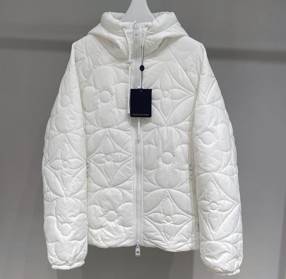 Louis Vuitton LVSE Flower Quilted White Hoodie Jacket – billionairemart