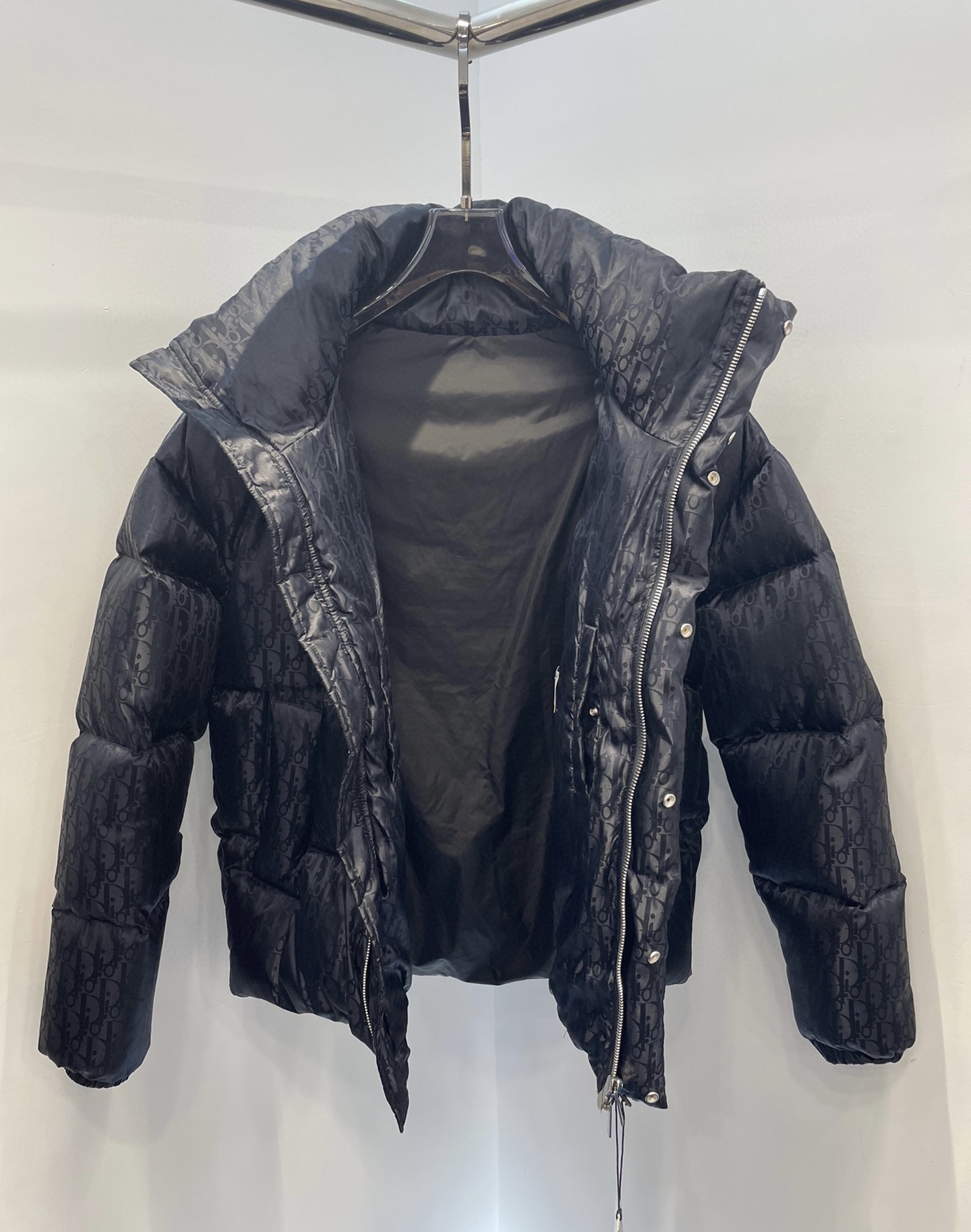 DIOR OBLIQUE OVERSIZED DOWN JACKET Black Technical Jacquard ...