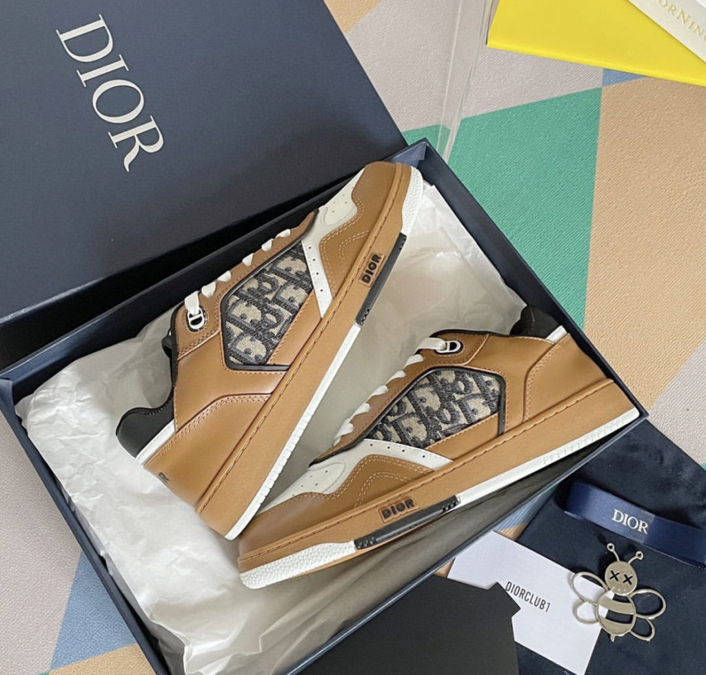 Dior B27 LOW-TOP Coffee Cream and Black Sneaker – billionairemart