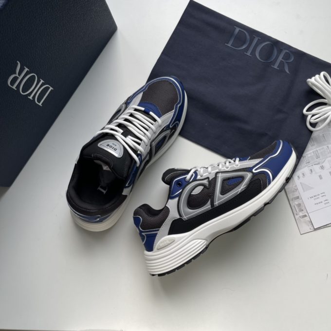 Dior B30 Gray Mesh Black and Blue Sneaker – billionairemart