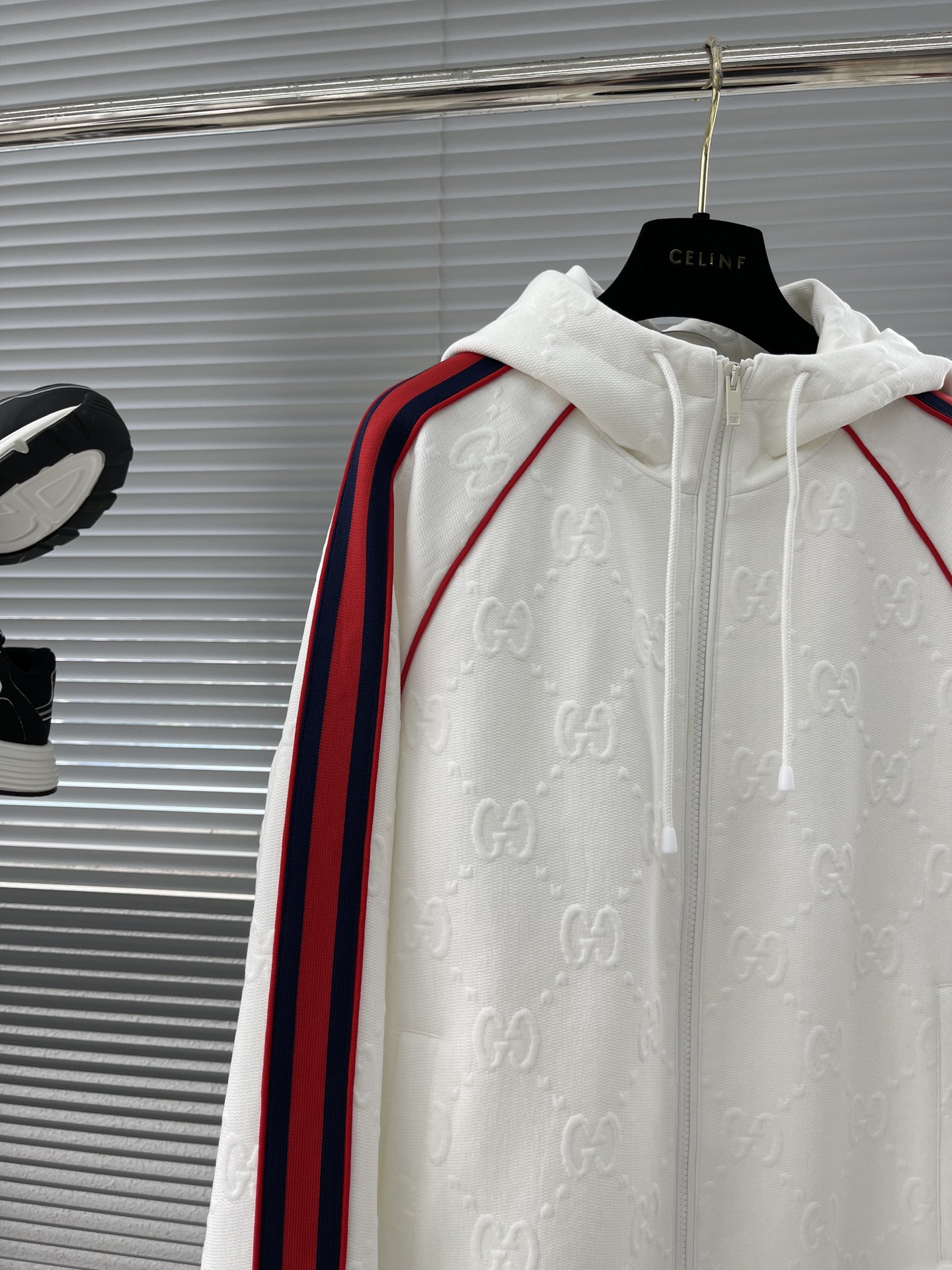 Gucci GG jacquard jersey zip white jacket – billionairemart
